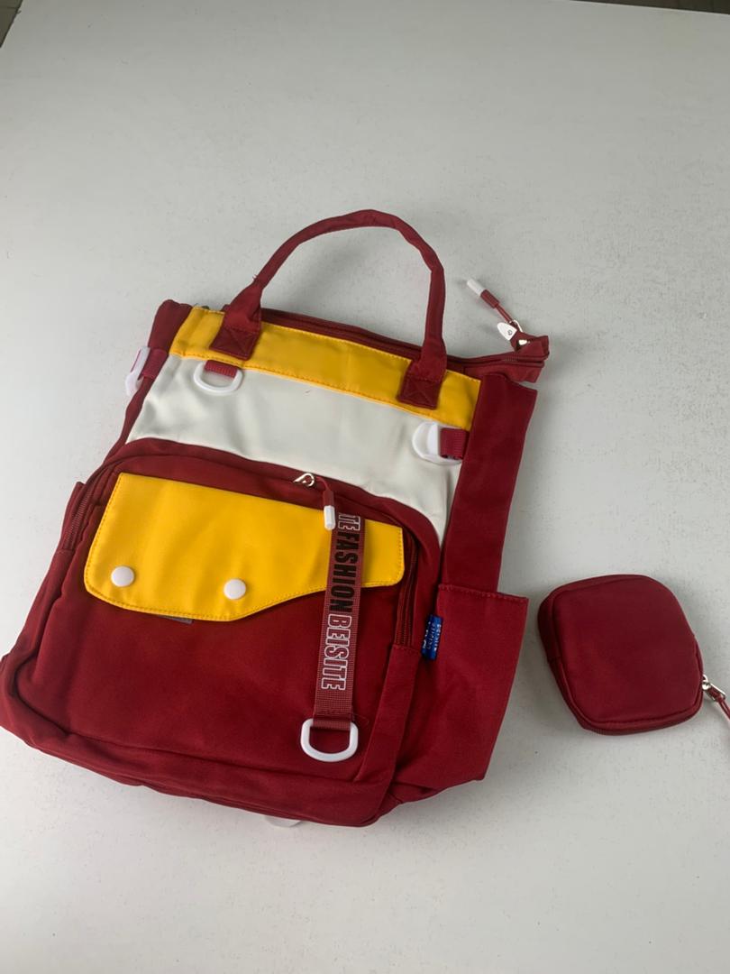 Ensemble de sacs d’école Kawai pour Enfants 2Pcs Avec Pochette Rouge – محفظة 2 قطع كاواي مع محفظة صغيرة أحمر