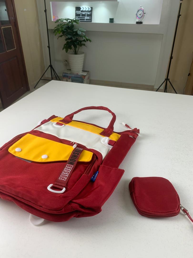 Ensemble de sacs d’école Kawai pour Enfants 2Pcs Avec Pochette Rouge – محفظة 2 قطع كاواي مع محفظة صغيرة أحمر
