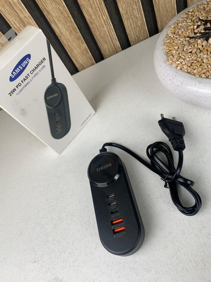 Power Socket Charge rapide Samsung, 25 W 5 Ports Type-C USB Lightning – مقبس شحن سريع سامسونغ