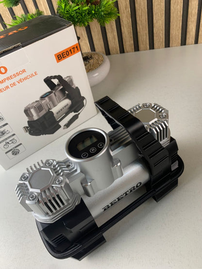 Compresseur de voiture à double piston écran LCD 180W 150psi BE0171 – جهاز ضغط العجلات للسياراة