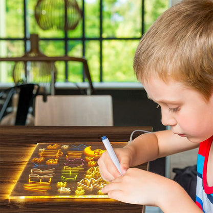 Tableau à Dessin LED coloré avec 7 stylos 40x30cm – لوحة مضيئة للرسم والتلوين