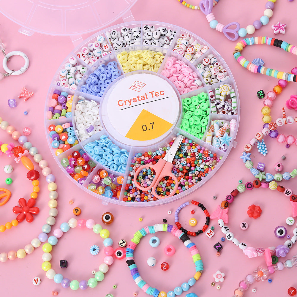 Ensemble de fabrication de bijoux Pour enfant 19 grilles Rond - مجموعة صنع المجوهرات للأطفال تنزوت
