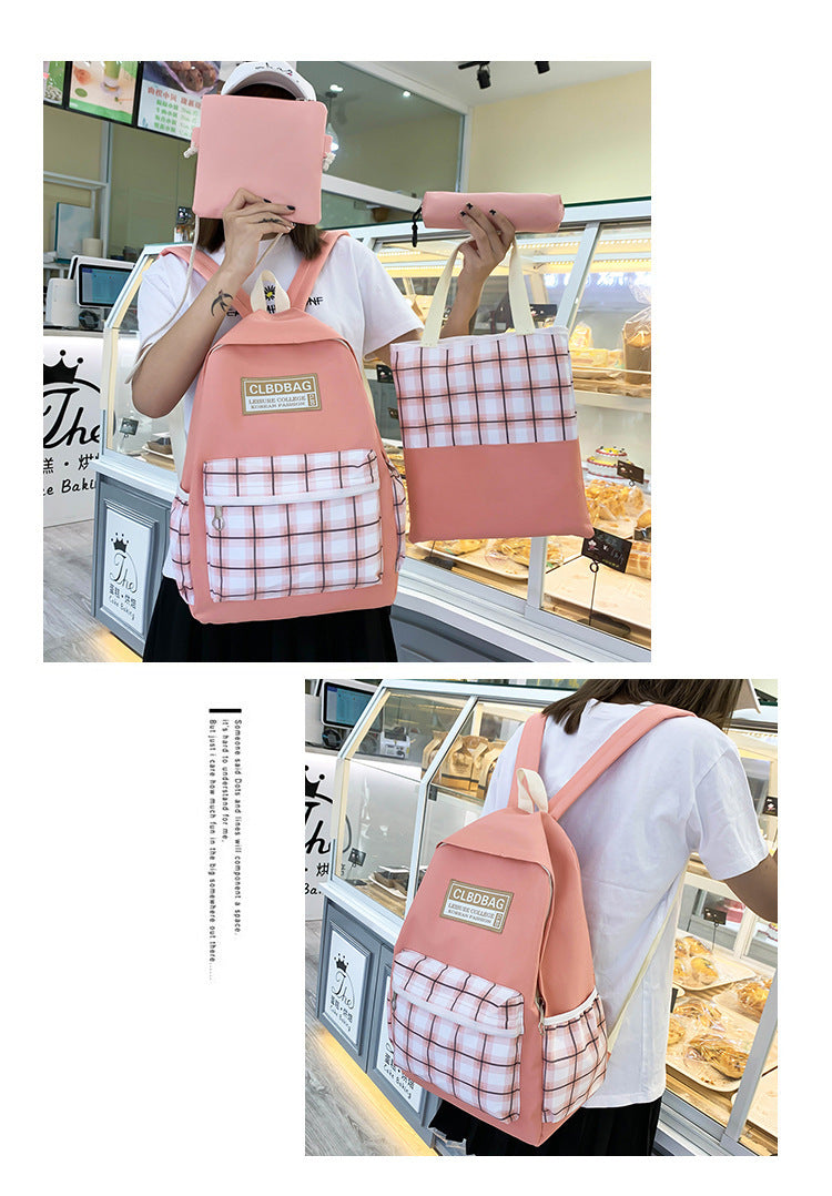Ensemble scolaire CLBD Bag 4 en 1 sac à dos, sac, trousse , trousse à crayons - Rose