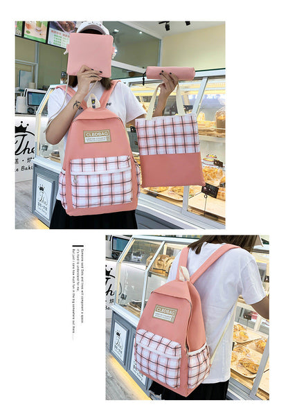 Ensemble scolaire CLBD Bag 4 en 1 sac à dos, sac, trousse , trousse à crayons - Rose