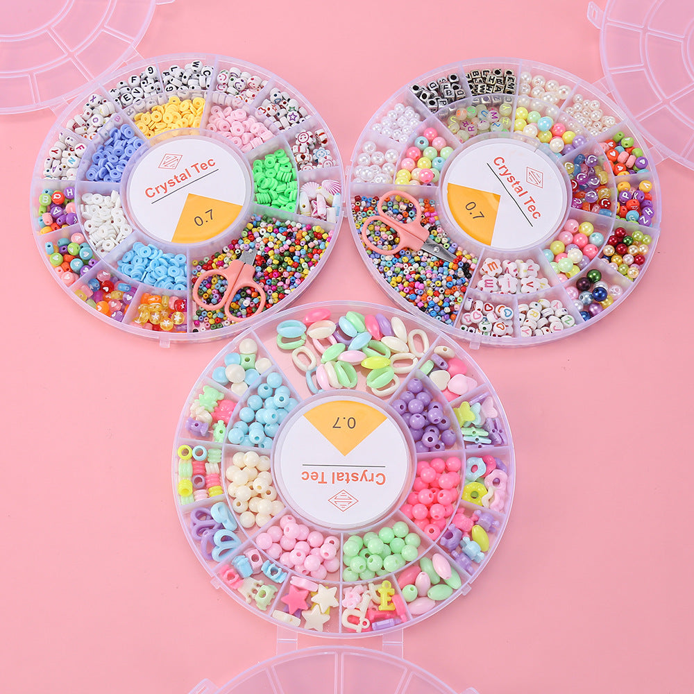 Ensemble de fabrication de bijoux Pour enfant 19 grilles Rond - مجموعة صنع المجوهرات للأطفال
