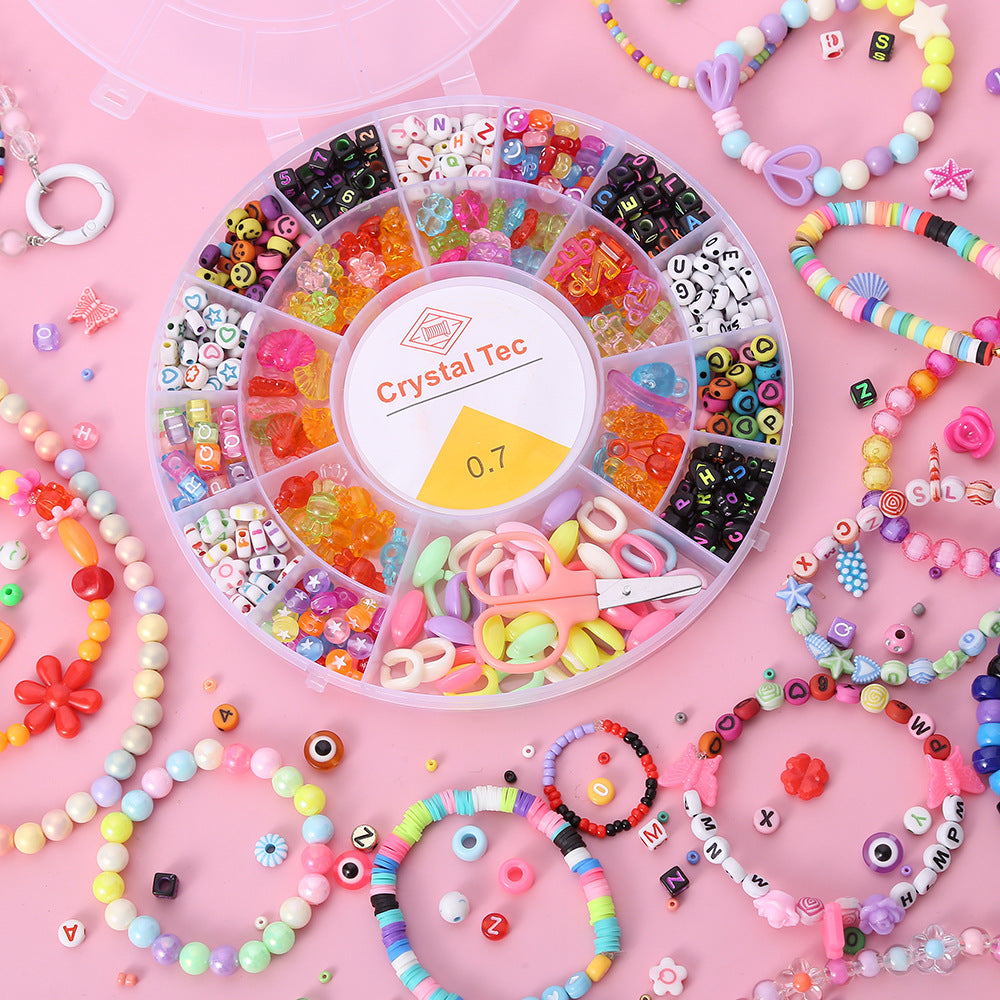 Ensemble de fabrication de bijoux Pour enfant 19 grilles Rond - مجموعة صنع المجوهرات للأطفال