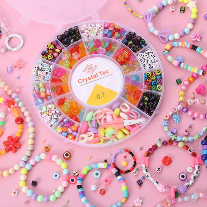 Ensemble de fabrication de bijoux Pour enfant 19 grilles Rond - مجموعة صنع المجوهرات للأطفال