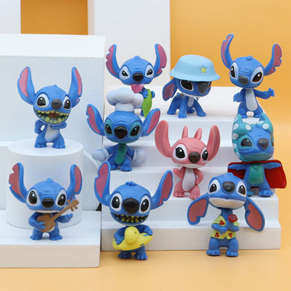 Ensemble 10 Pcs Disney-Figurines Stitch en PVC
