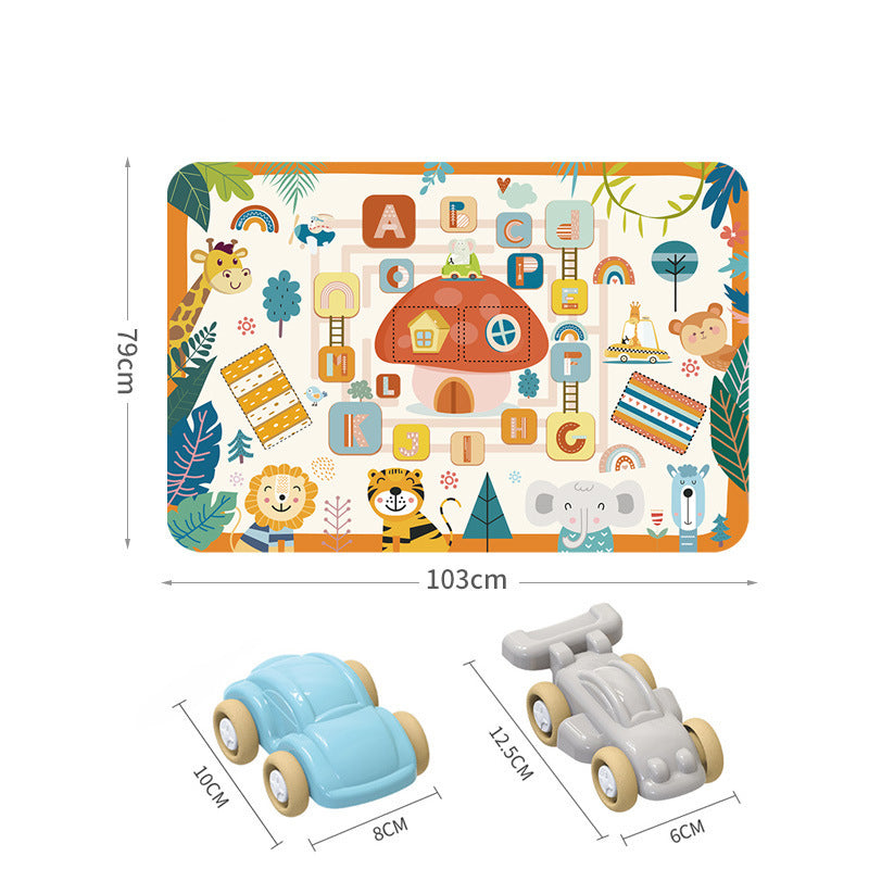 Tapis d’eveil circuit jungle avec 2 voiturettes 103 cm x 79 cm