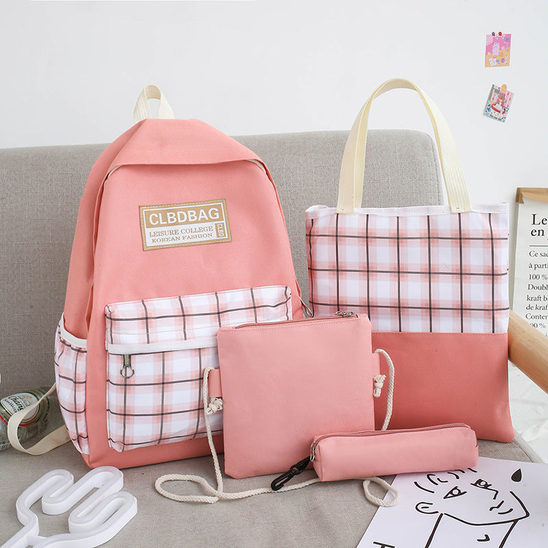 Ensemble scolaire CLBD Bag 4 en 1 sac à dos, sac, trousse , trousse à crayons - Rose