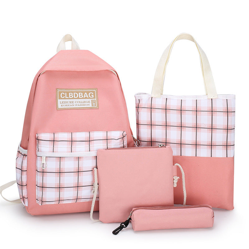 Ensemble scolaire CLBD Bag 4 en 1 sac à dos, sac, trousse , trousse à crayons - Rose تنزوت