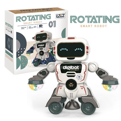 Robot jouets pour enfants de danse musical rotatif à 360 degrés avec lumières colorées تنزوت