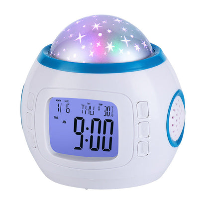 Réveil Digital à LED avec Projection étoilée avec calendrier, thermomètre, fonction de répétition