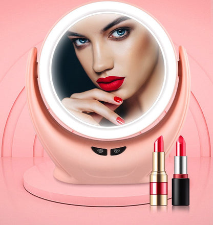 Miroir de maquillage à ventilateur LED 3in1 avec lumière miroir multifonctionnel