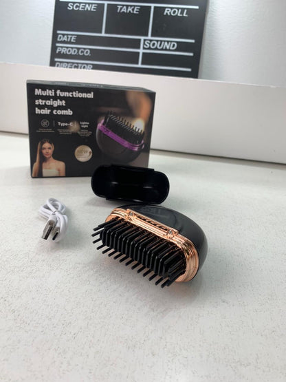 Mini Brosse à lisser électrique sans fil avec 3 réglages de chaleur – مشط حراري حجم صغير ومحمول