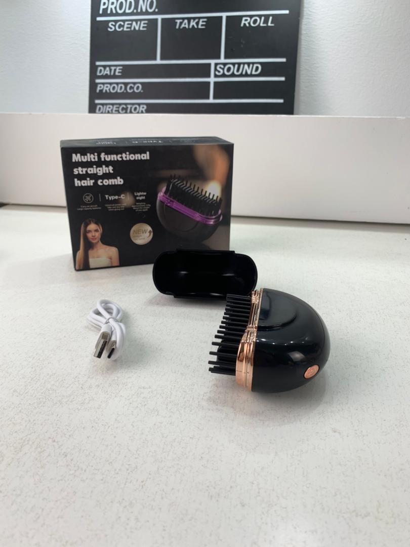 Mini Brosse à lisser électrique sans fil avec 3 réglages de chaleur – مشط حراري حجم صغير ومحمول