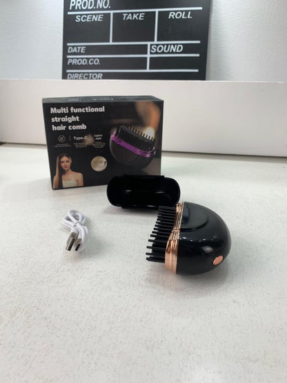 Mini Brosse à lisser électrique sans fil avec 3 réglages de chaleur – مشط حراري حجم صغير ومحمول