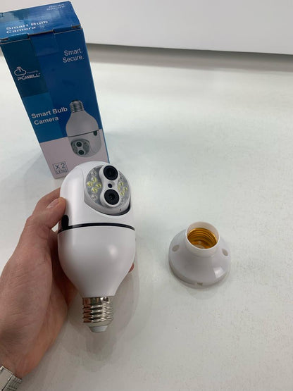 Caméra de Sécurité Ampoule à Double Objectif Suivi Automatique – كاميرة مراقبة بميزة التتبع الذاتي
