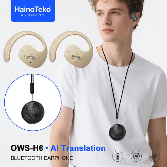 Écouteurs Bluetooth haute résolution Haino Teko OWS-H6 avec traduction IA – سماعات لاسلكية بخاصية الترجمة الفورية - تنزوت