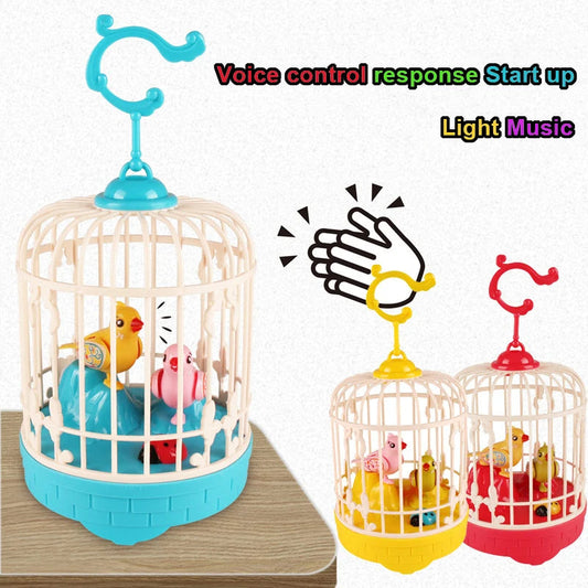 Cage à oiseaux Jouet éducatif d'enregistrement vocal avec de la musique et de la lumière - لعبة قفص عصافير لطيفة تعليمية للتسجيل صوتي مع الموسيقى والضوء تنزوت