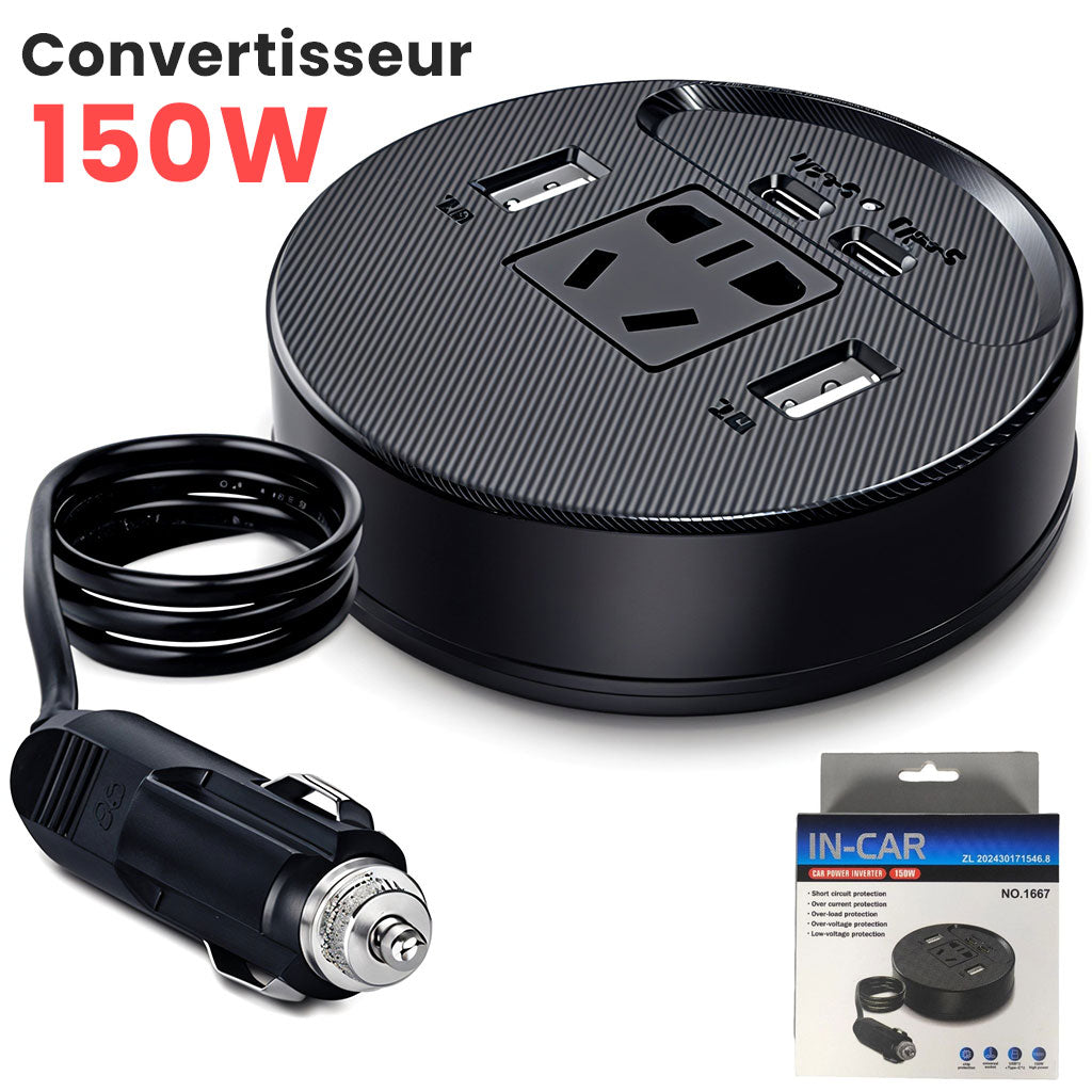 Olesson Convertisseur de courant pour voiture 150W – جهاز شحن في السيارة - تنزوت