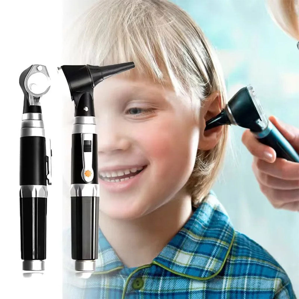 Otoscope 3X avec LED loupe de contrôle d’oreille portable avec 8 capuchons – جهاز فحص الأذن