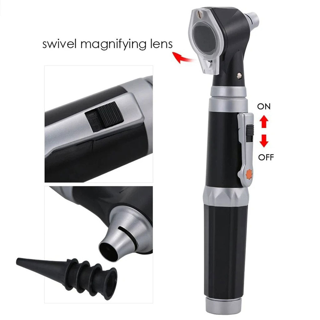 Otoscope 3X avec LED loupe de contrôle d’oreille portable avec 8 capuchons – جهاز فحص الأذن
