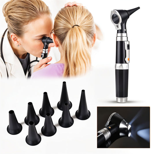 Otoscope 3X avec LED loupe de contrôle d’oreille portable avec 8 capuchons – جهاز فحص الأذن تنزوت