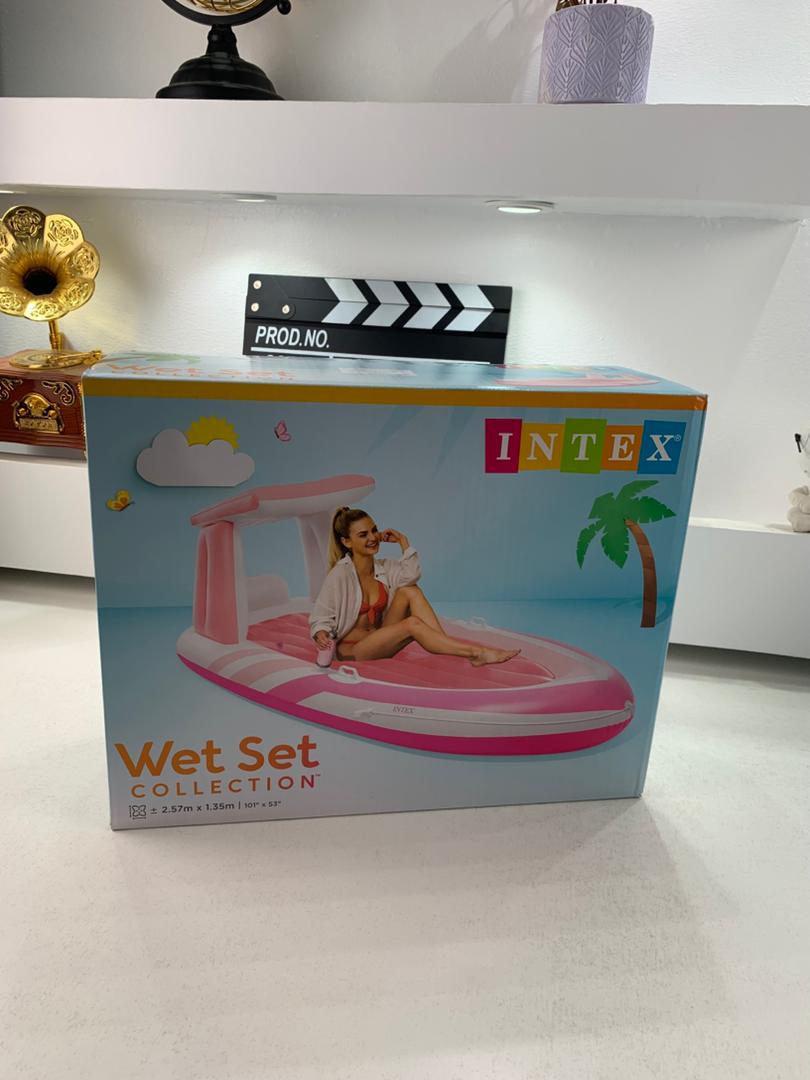 Matelas Gonflable Pink Paradise avec Toit et Porte-Gobelet Intex 57804EU – فرشة هوائية حجم كبير