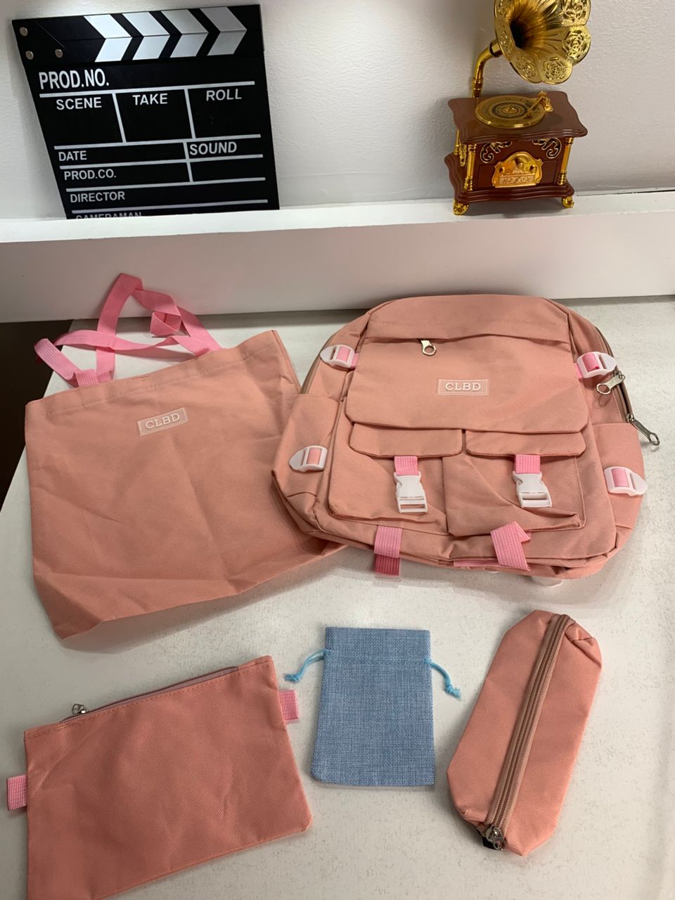 Ensemble de sacs d’école Kawai pour adolescents 5Pcs CLBD V2 Rose – محفظة 5 قطع كاواي وردي