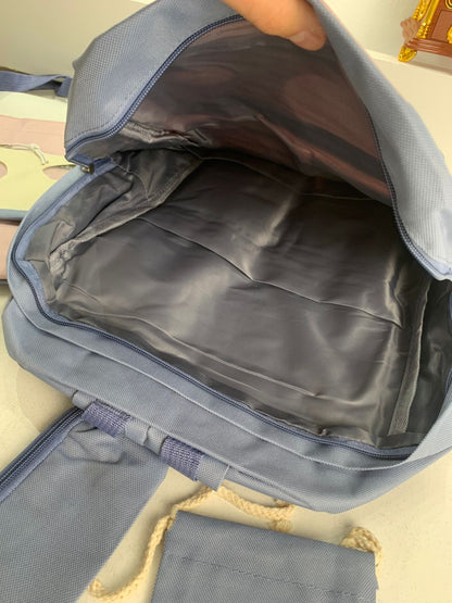Ensemble de sacs d’école Kawai pour adolescents 5Pcs Guiyu V2 Bleu – محفظة 5 قطع كاواي أزرق