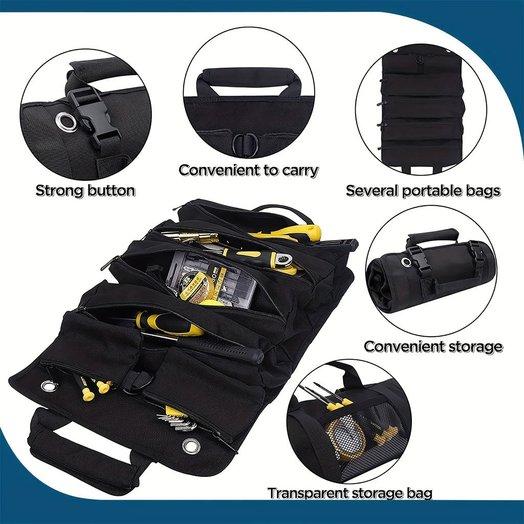 Sac à outils avec 5 poches de Grand Capacité pour Bricolage - حقيبة الأدوات المهنية