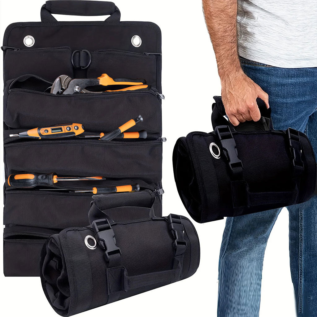 Sac à outils avec 5 poches de Grand Capacité pour Bricolage - حقيبة الأدوات المهنية تنزوت