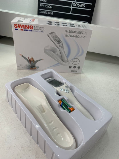 SWINGMED Thermomètre Infrarouge Frontal avec Support 3en1 – مقياس حراري مع حامل