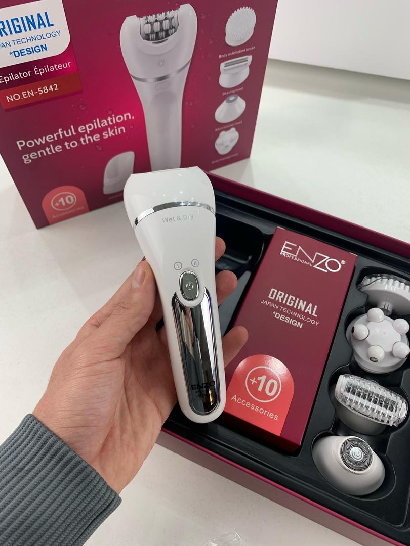 Épilateur sans fil Enzo Wet & Dry avec 10 accessoires – مزيل شعر للنساء