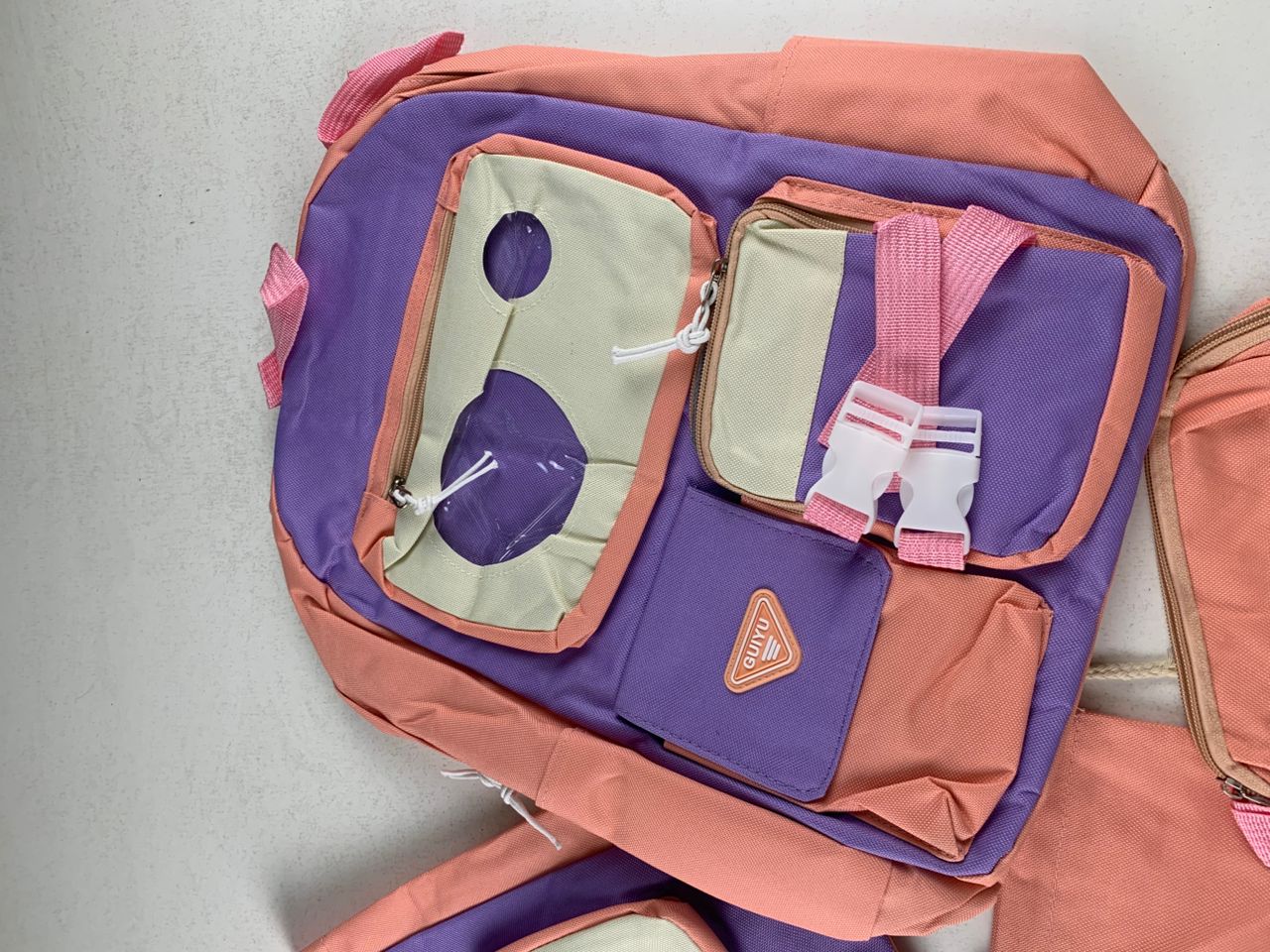 Ensemble de sacs d’école Kawai pour adolescents 5Pcs Guiyu V2 Rose – محفظة 5 قطع كاواي وردي