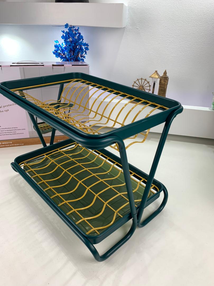 Égouttoir à Vaisselle 2 Niveaux pour Comptoir de Cuisine – رف تجفيف الأطباق بطبقتين