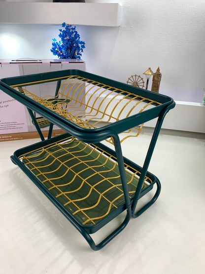 Égouttoir à Vaisselle 2 Niveaux pour Comptoir de Cuisine – رف تجفيف الأطباق بطبقتين
