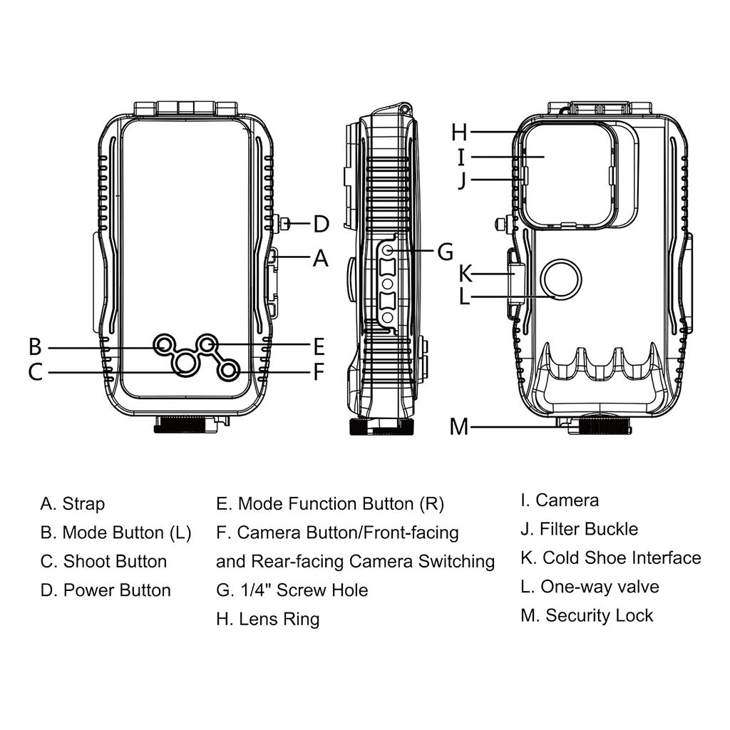 Étui de plongée étanche PULUZ 40m pour iPhone 16/15/14/13/12/11 Pro Max - حافظة هاتف إحترافية تحت الماء