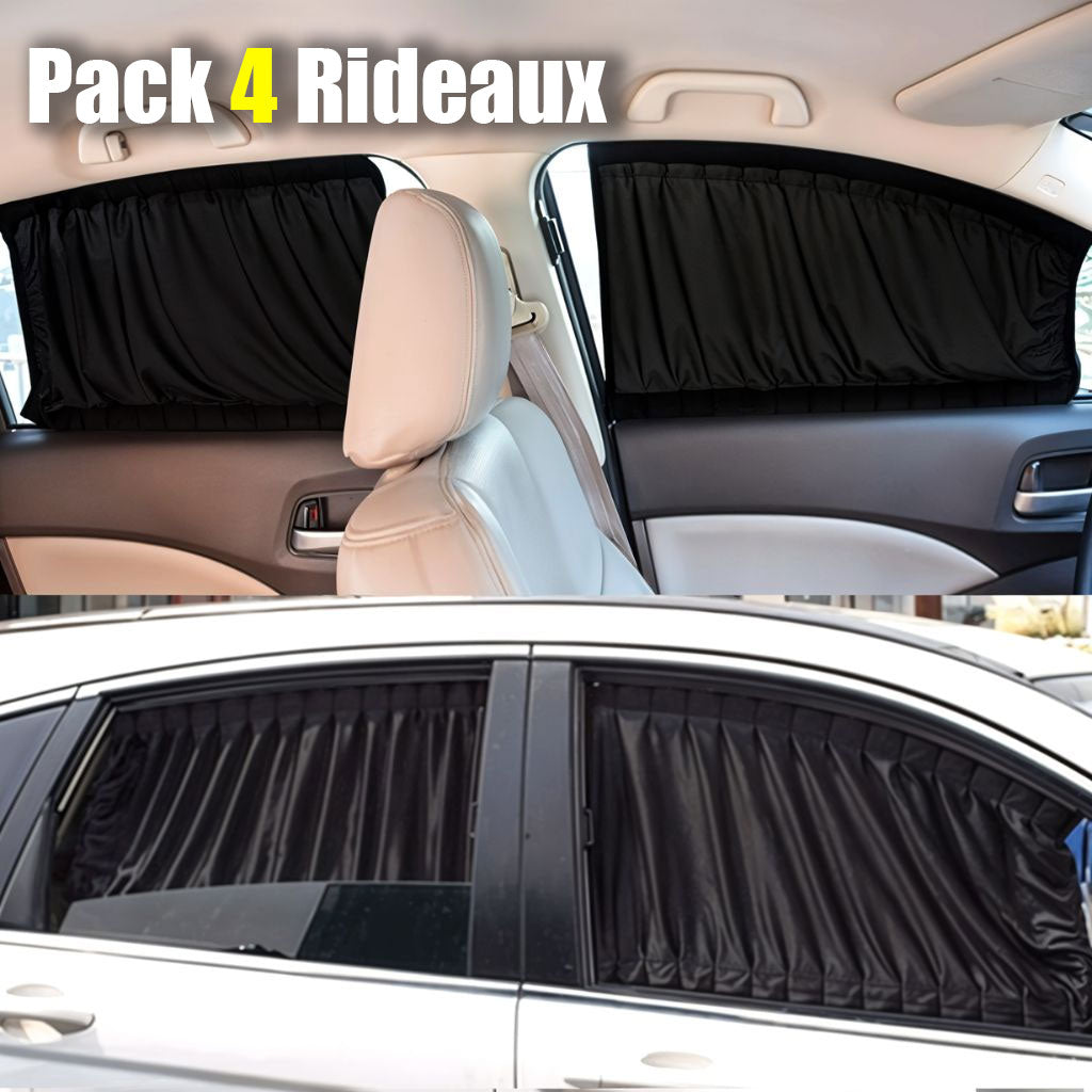 PACK 4 Pcs Rideau glissé de fenêtre Protection UV pour Voiture – ستار نوافذ جانبية في السيارة 4 قطع - تنزوت