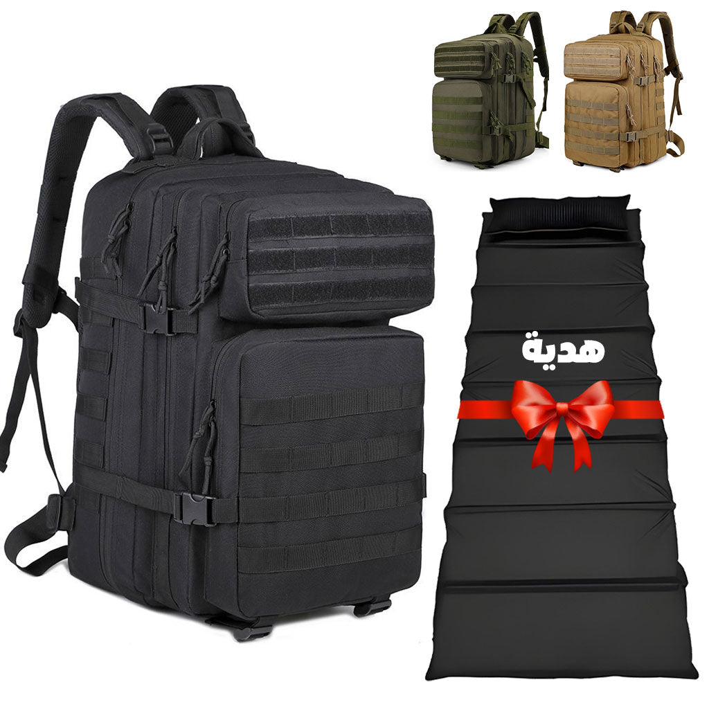 Sac à dos tactique 50L imperméable pour Randonnée , voyage, alpinisme, + Matelas pliable Cadeau تنزوت