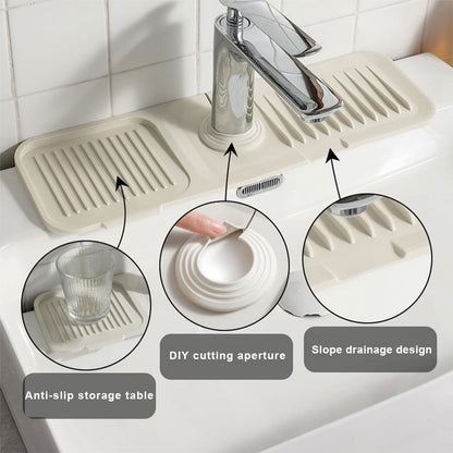 Pack Tapis de drainage avec pare-éclaboussures en silicone pour évier de cuisine