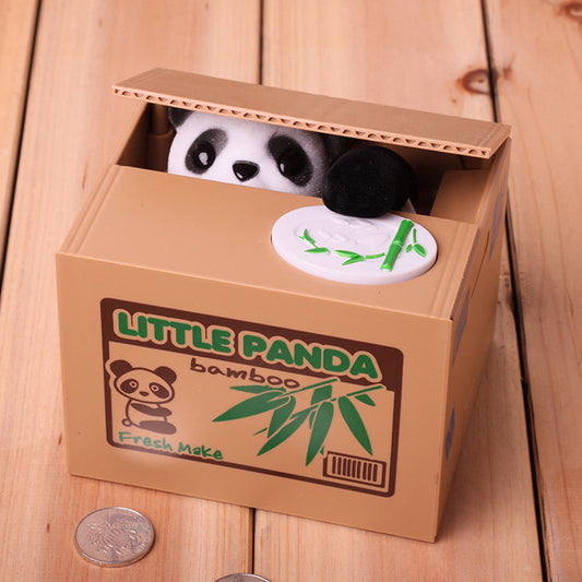 Tirelire automatique avec un mignon petit panda à l’intérieur تنزوت