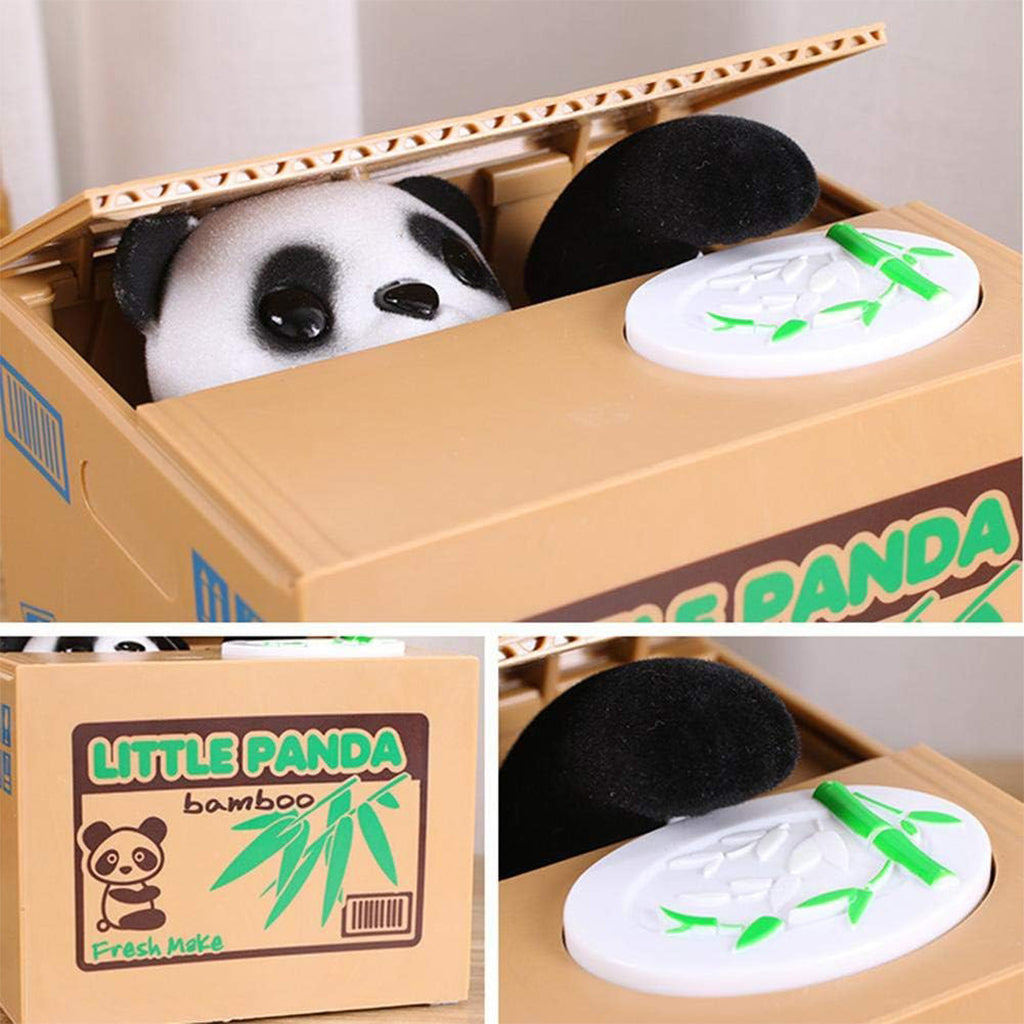 Tirelire automatique avec un mignon petit panda à l’intérieur