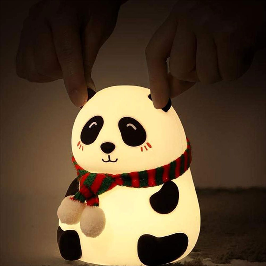Veilleuse Forme de Panda Silicone Rechargeable Pour Bébé