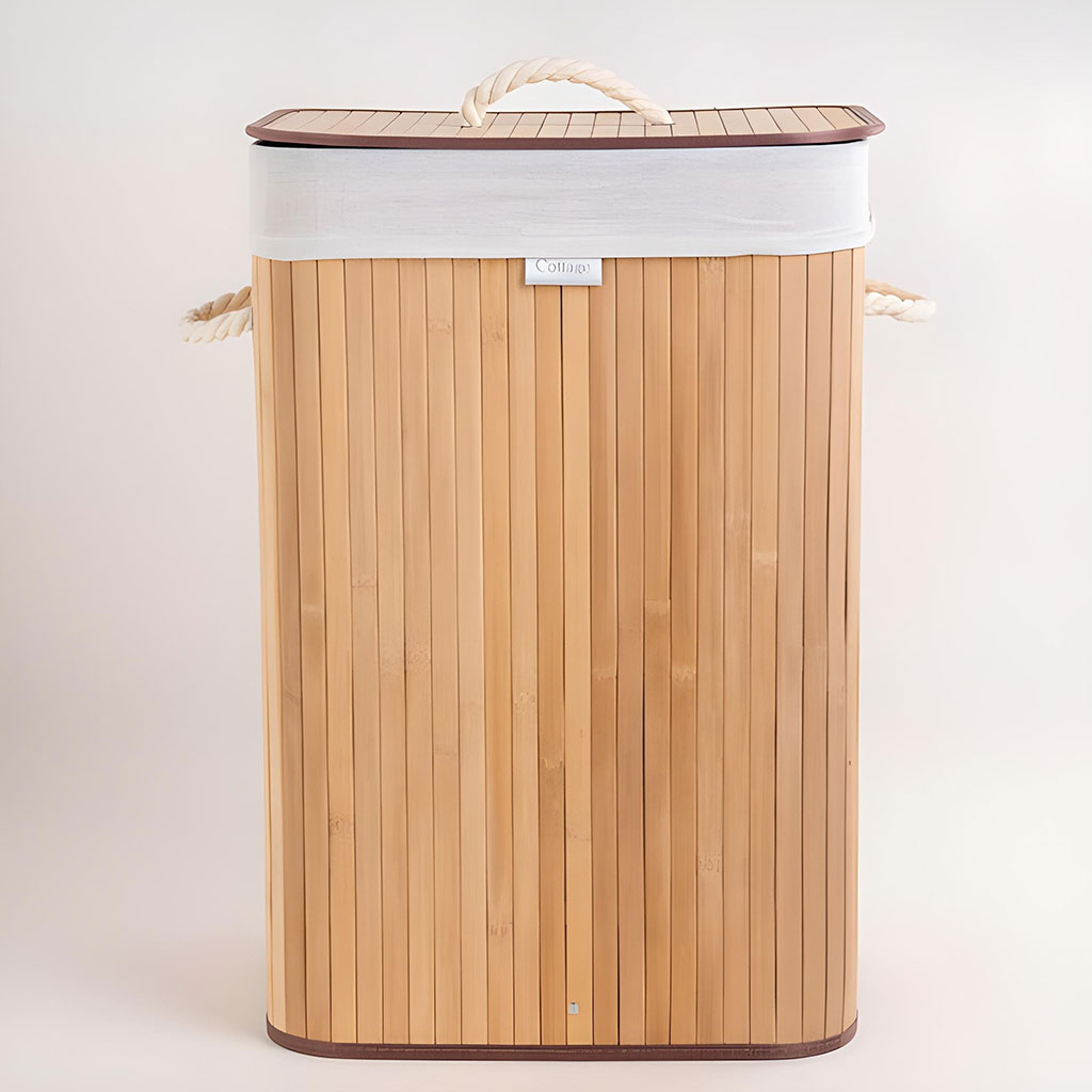 Panier à Linge pour Vêtements Sales en Bambou de Grande Capacité