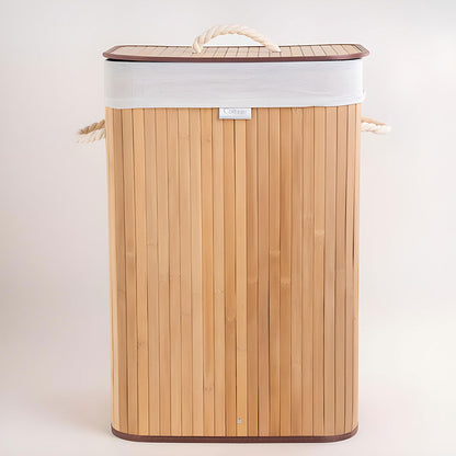 Panier à Linge pour Vêtements Sales en Bambou de Grande Capacité