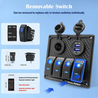 Panneau de commande 12-24V à 4 Interrupteur – لوحة تحكم
