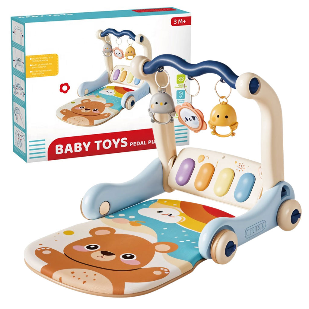 Tapis d’éveil et Trotteur avec piano 3en1 pour enfants – بساط ألعاب ومشاية للأطفال تنزوت