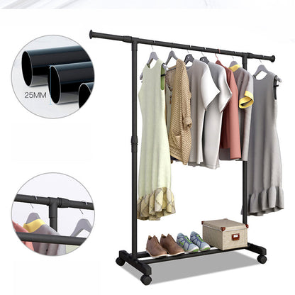 Penderie Mobile Double Barres Extensible Hauteur réglable avec 4 Roulettes V6